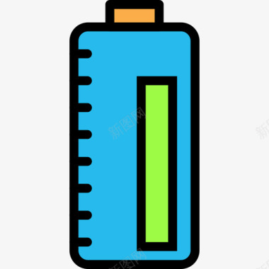 电池tech11线性颜色图标图标
