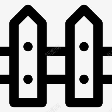 篱笆家庭维修线性图标图标