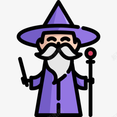 巫师奇幻人物2线条色彩图标图标