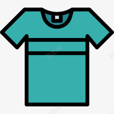 T恤购物87线性颜色图标图标