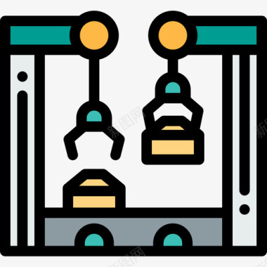机械臂工厂12线性颜色图标图标