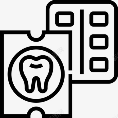 牙龈牙医7线状图标图标