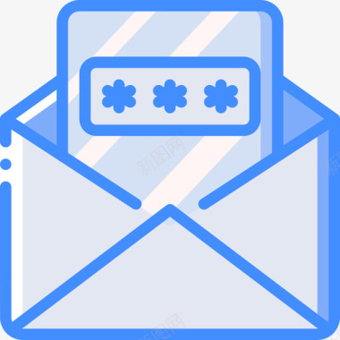 电子邮件数据安全9蓝色图标图标