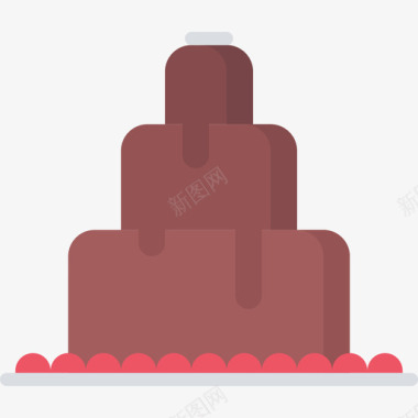 巧克力喷泉婚礼80公寓图标图标