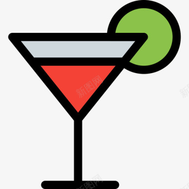 鸡尾酒饮料7原色图标图标