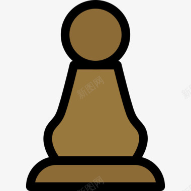 国际象棋游戏19线颜色图标图标