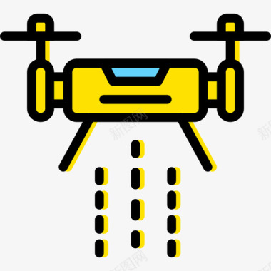 无人机tech4黄色图标图标
