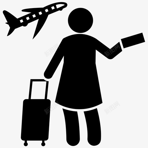 航班错过航空旅行人类象形图图标svg_新图网 https://ixintu.com 人类象形图 旅客 旅游者 机场人字形图标 航班错过 航空旅行