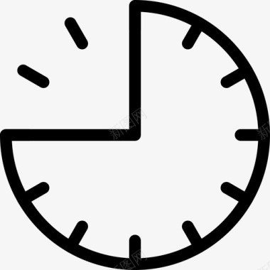 时钟时间16线性图标图标
