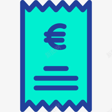 发票银行和金融15线颜色图标图标