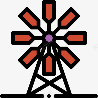 风车农业31线性颜色图标图标