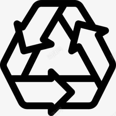 回收生态101线性图标图标