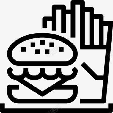 汉堡食品和饮料13直系图标图标
