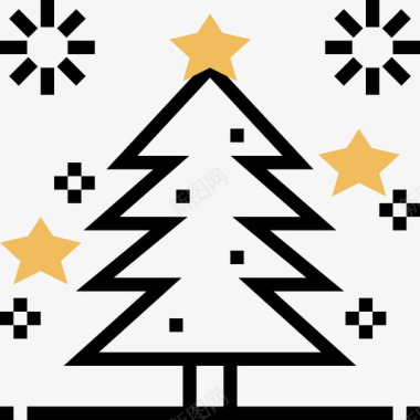 圣诞树圣诞113黄影图标图标