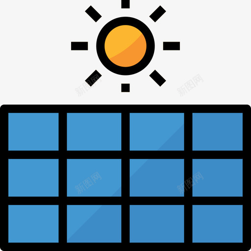太阳能电池板生态92线性颜色图标svg_新图网 https://ixintu.com 太阳能电池板 生态92 线性颜色