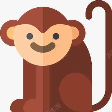猴子热带4扁平图标图标
