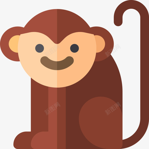 猴子热带4扁平图标svg_新图网 https://ixintu.com 扁平 热带4 猴子