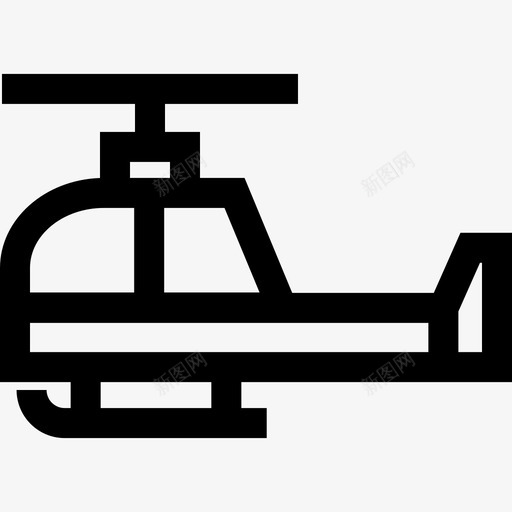 直升机军用2型直线型图标svg_新图网 https://ixintu.com 军用2型 直升机 直线型