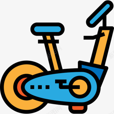 固定自行车酒店服务21线性颜色图标图标