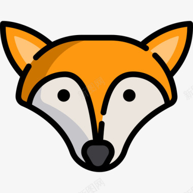 狐狸冬季自然11线性颜色图标图标