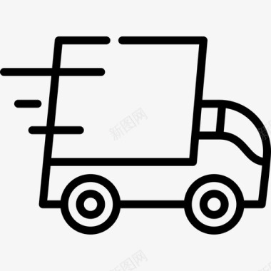 送货车电子商务60直线图标图标