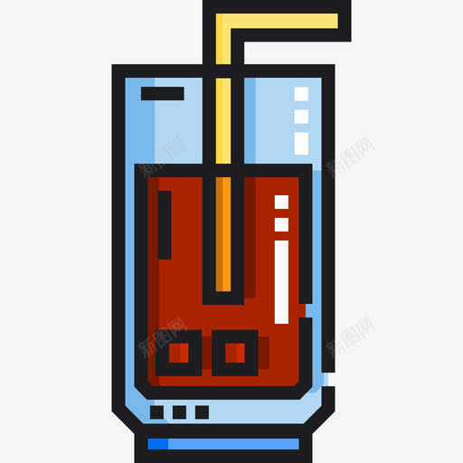 冰咖啡咖啡店56线性颜色图标svg_新图网 https://ixintu.com 冰咖啡 咖啡店56 线性颜色
