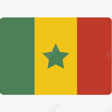 塞内加尔国旗15平坦图标图标