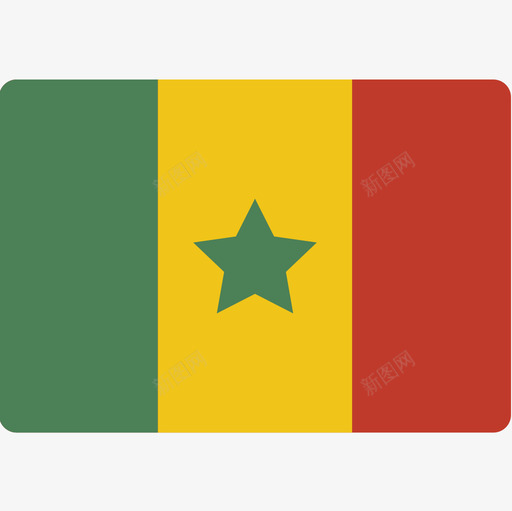塞内加尔国旗15平坦图标svg_新图网 https://ixintu.com 国旗15 塞内加尔 平坦