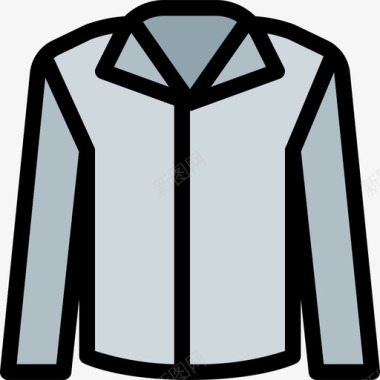 夹克衣服和附件2线性颜色图标图标