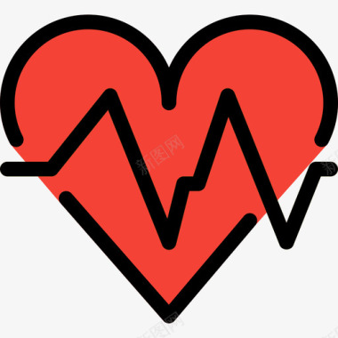 心脏跳动医疗保健4线性颜色图标图标