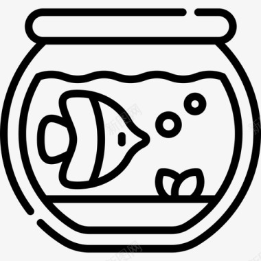 鱼缸兽医8线性图标图标