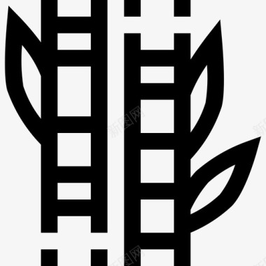 竹子缝纫布和儿童线状图标图标