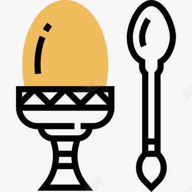 煮鸡蛋快餐35黄影子图标图标