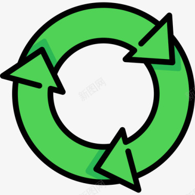 回收生态97线性颜色图标图标