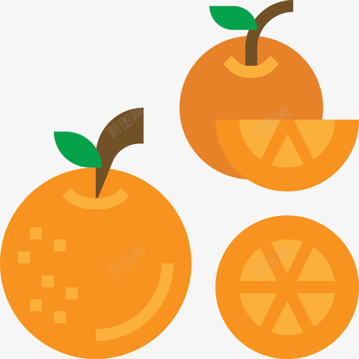 橙子水果和蔬菜扁平图标svg_新图网 https://ixintu.com 扁平 橙子 水果和蔬菜