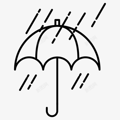 伞雨水图标svg_新图网 https://ixintu.com 伞 天气 水 节约用水 雨