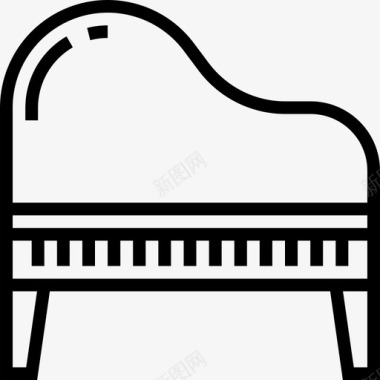 钢琴音乐和多媒体大纲线性图标图标