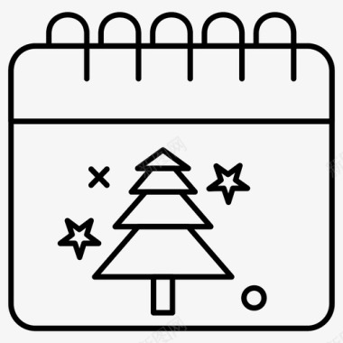 树日历圣诞节日期图标图标