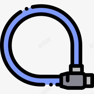 锁自行车14线型颜色图标图标