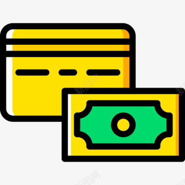 信用卡购物42黄色图标图标