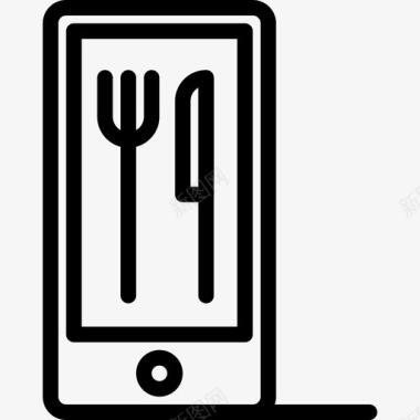 智能手机食品88线性图标图标