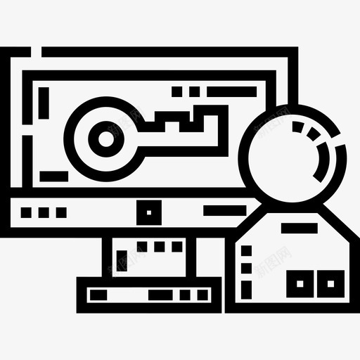 登录开发41线性图标svg_新图网 https://ixintu.com 开发41 登录 线性