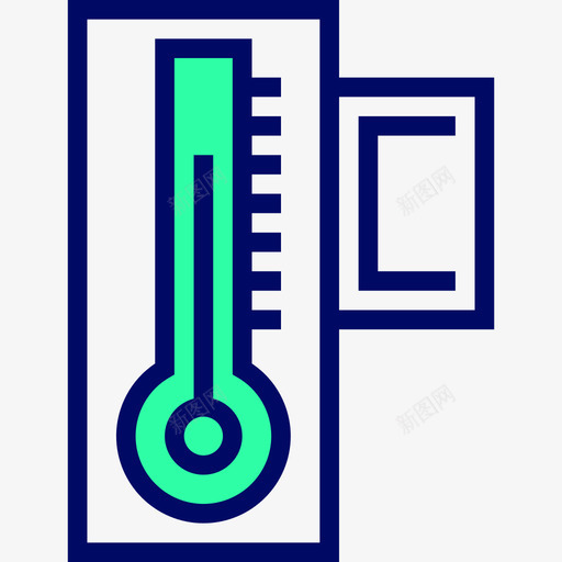 温度计天气99绿影图标svg_新图网 https://ixintu.com 天气99 温度计 绿影