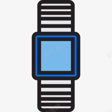 智能手表设备6线性颜色图标图标