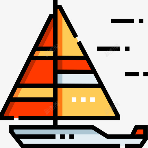帆船运动37线性颜色图标svg_新图网 https://ixintu.com 帆船 线性颜色 运动37