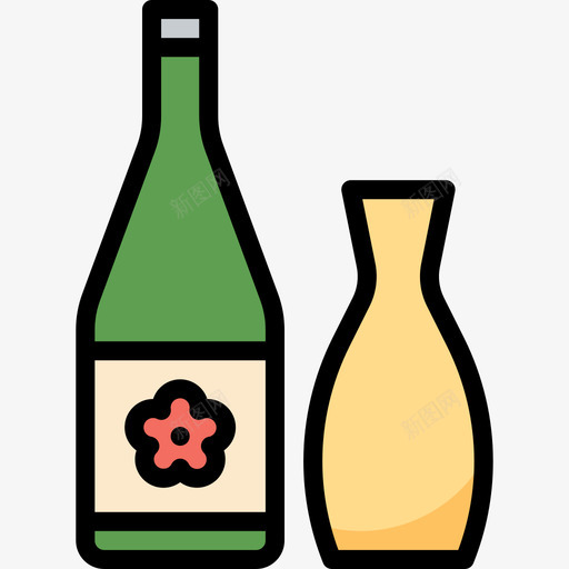 清酒饮料5原色图标svg_新图网 https://ixintu.com 原色 清酒 饮料5
