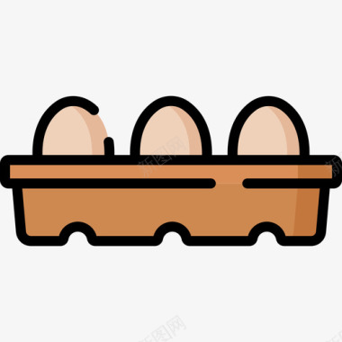 鸡蛋快餐18原色图标图标