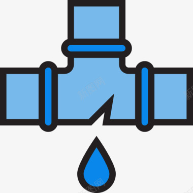 漏水管道工工具3线颜色图标图标