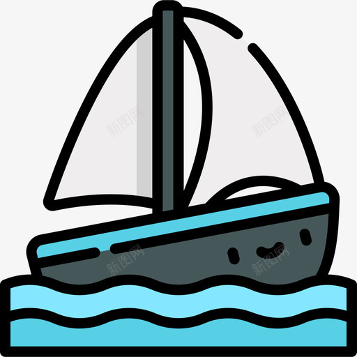 帆船暑假23线性颜色图标svg_新图网 https://ixintu.com 帆船 暑假23 线性颜色