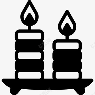 蜡烛spa瑜伽3填充图标图标